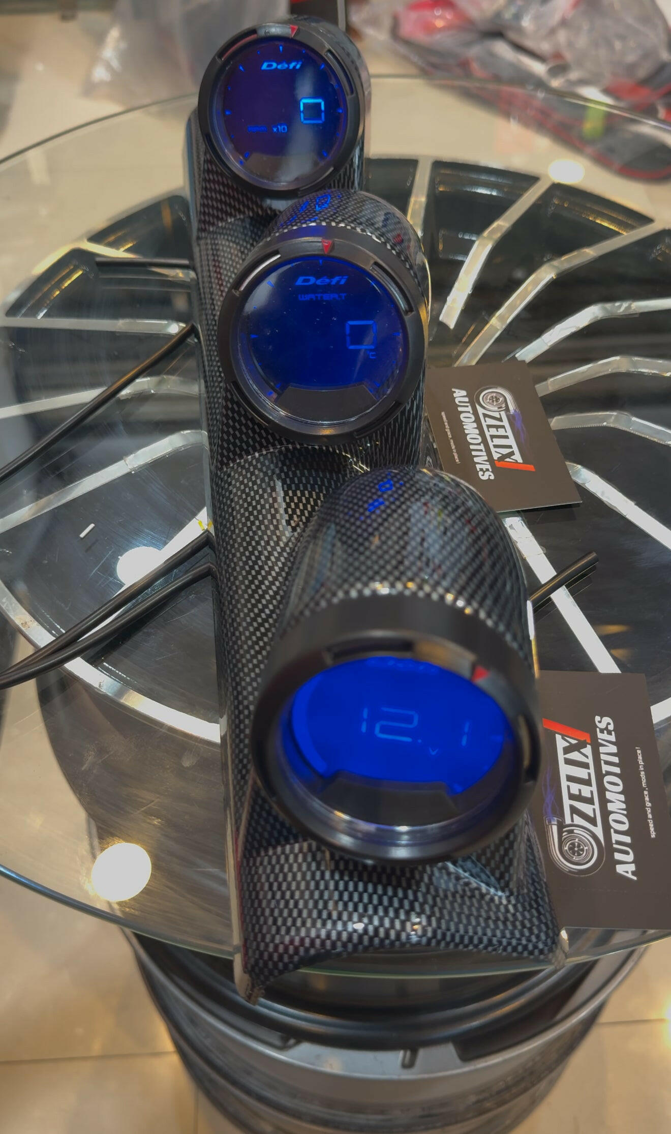 Defi Digital Pillar Meter Gauge (RPM, Water Temperature And Voltage) | Aftermarket