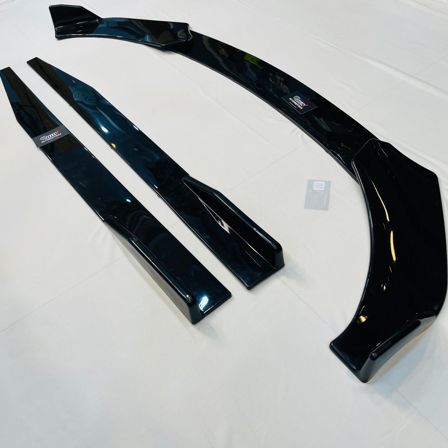 Universal 5 Pc Front Splitters & Side Skirts | Gloss Black | ABS