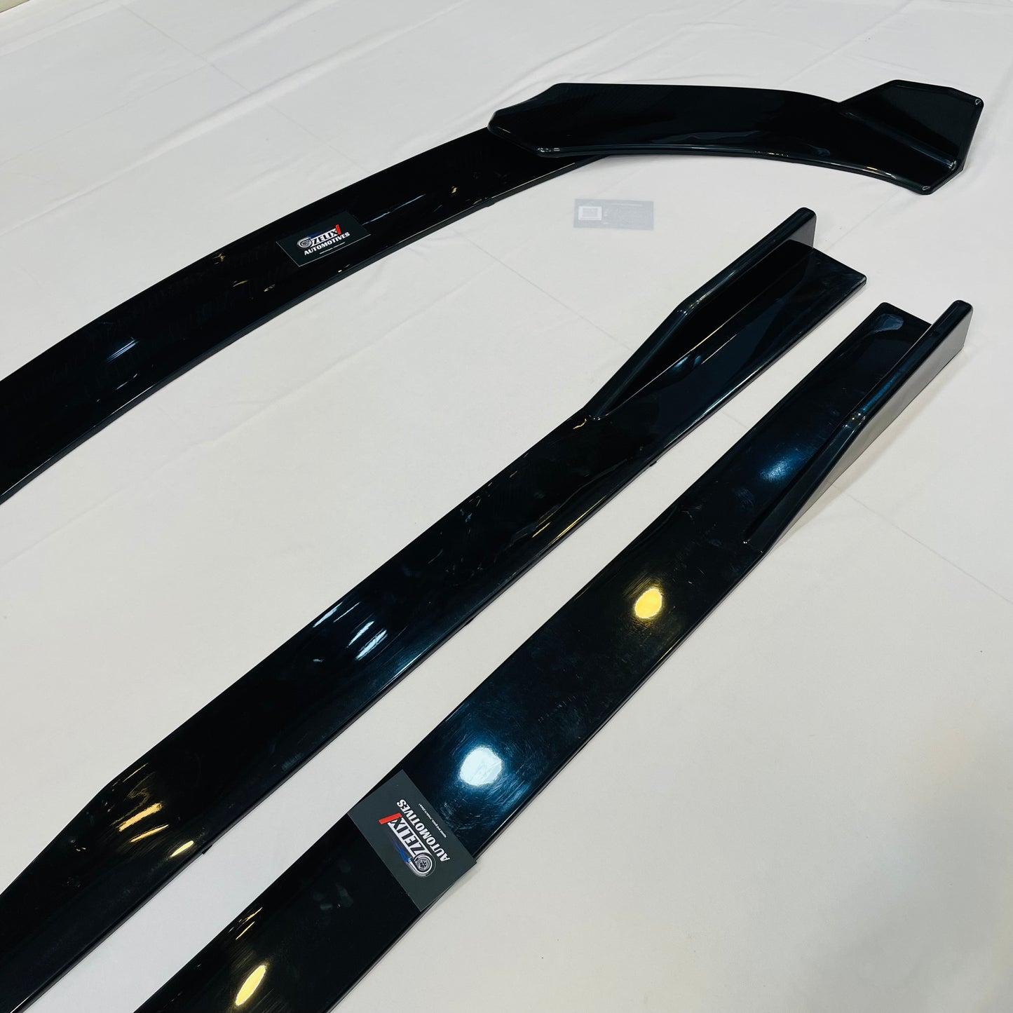 Universal 5 Pc Front Splitters & Side Skirts | Gloss Black | ABS