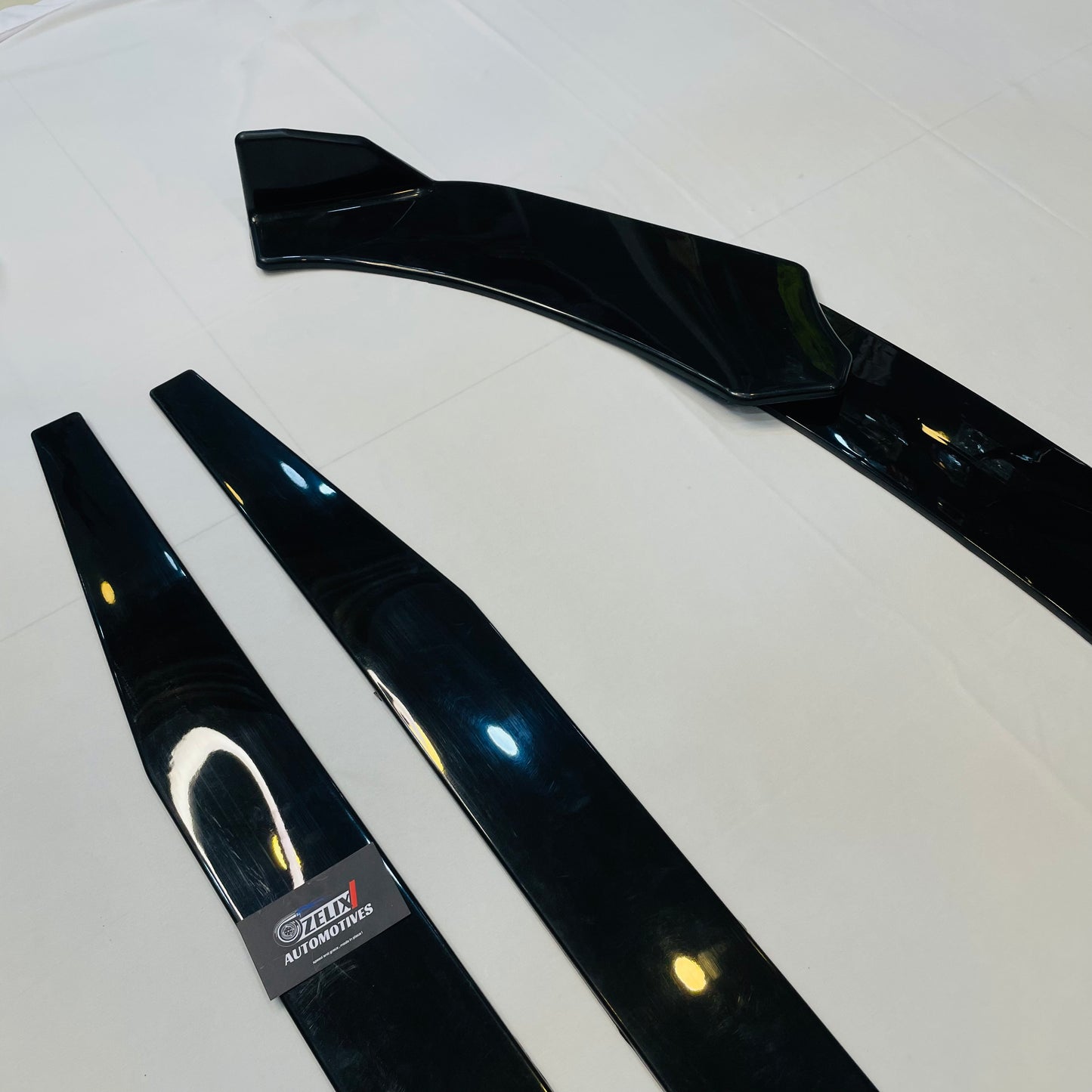 Universal 5 Pc Front Splitters & Side Skirts | Gloss Black | ABS