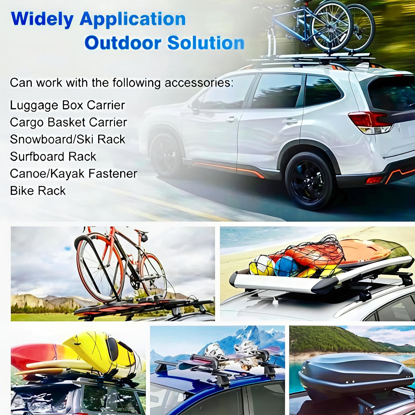 Roof Rack Cross Bars | Universal Adjustable Roof Rail Set