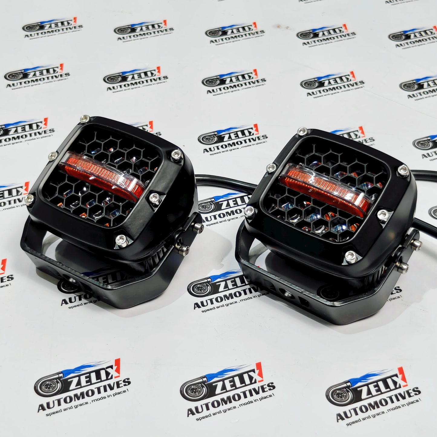 Honeycomb Auxiliary Pods light Off-Road Fog & DRL Combo (Pair)