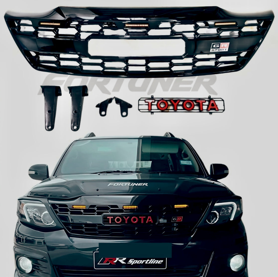 Toyota Fortuner GR Sport Front Grill with LED Light | Compatible With 2012 to 2016