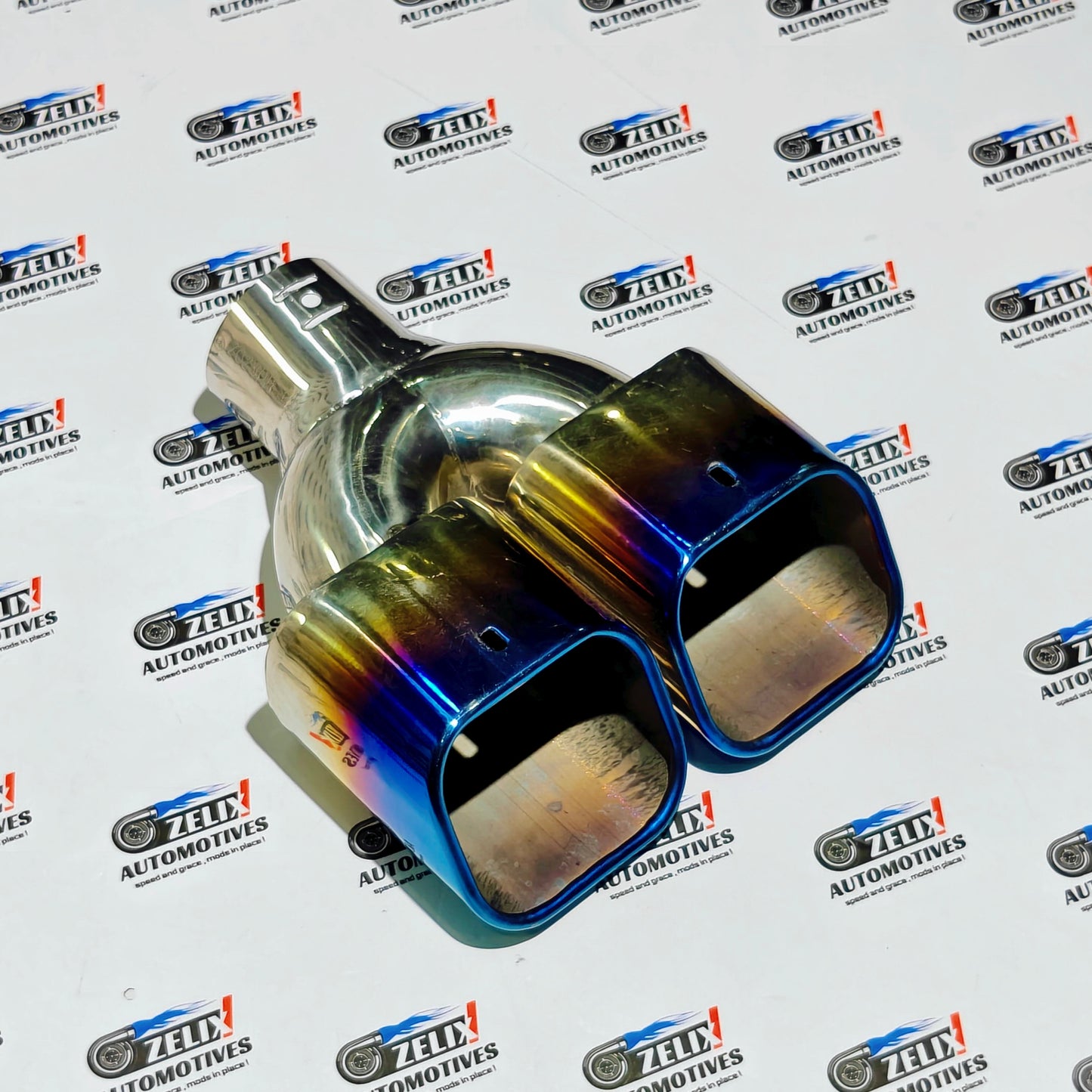 HKS Square Dual Exhaust Tip | Aftermarket Burnt Blue Finish