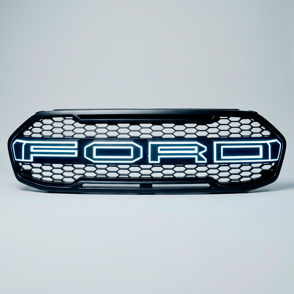 Ford Endeavour Honeycomb Design Front Grille Integrated LED Lights | Aftermarket Upgrade