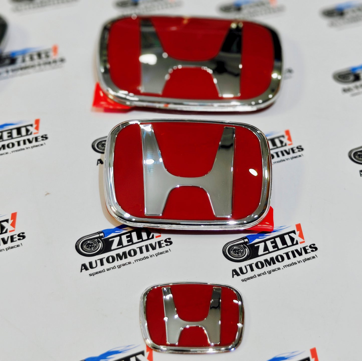 Honda Type-R Logo Emblems (Set of 3) | Front,Rear & Steering