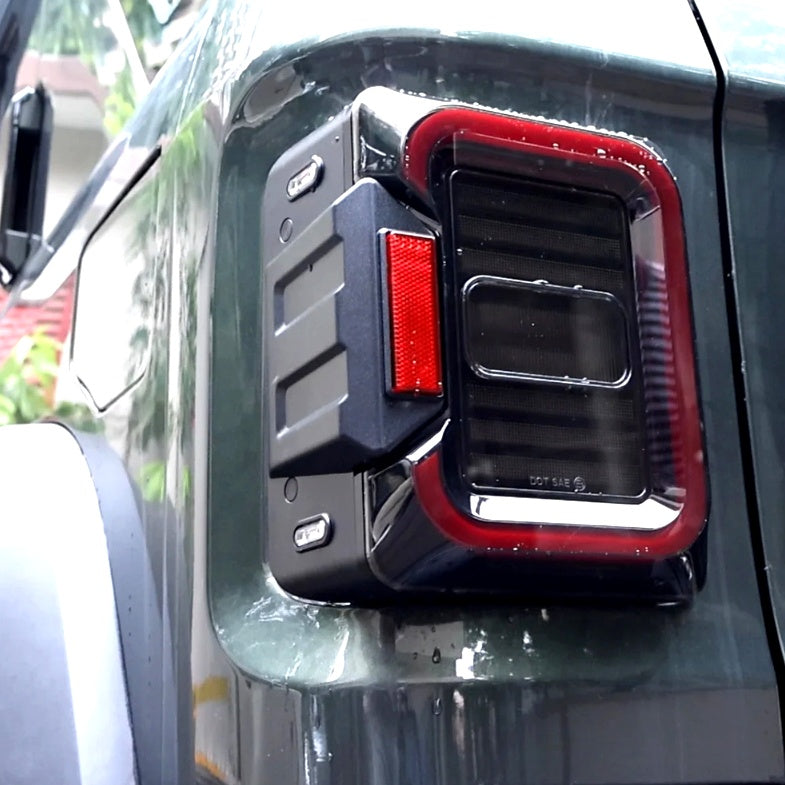 Mahindra Thar Wrangler-Style LED Tail Lights | Design with Plug-and-Play Fitment