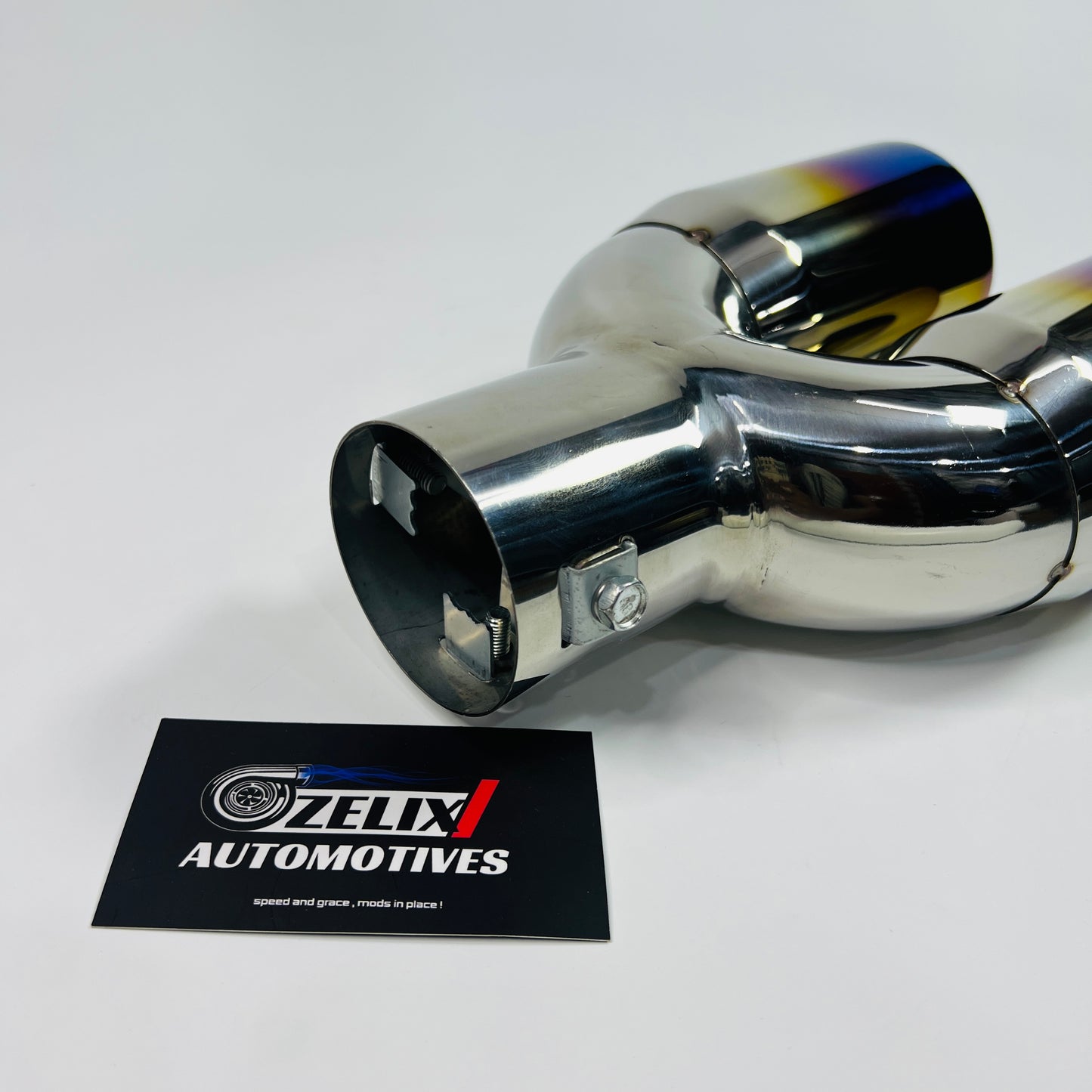 Rear view of Universal HKS dual exhaust tips