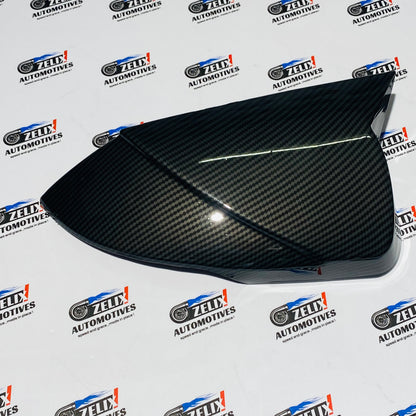 Hyundai Verna  Batman-Style Mirror Covers | Premium Glossy Black/Carbon Finish | 2023+