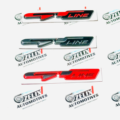 GT Line 3D Metal Sticker | Universal Aftermarket Car Emblem Badge