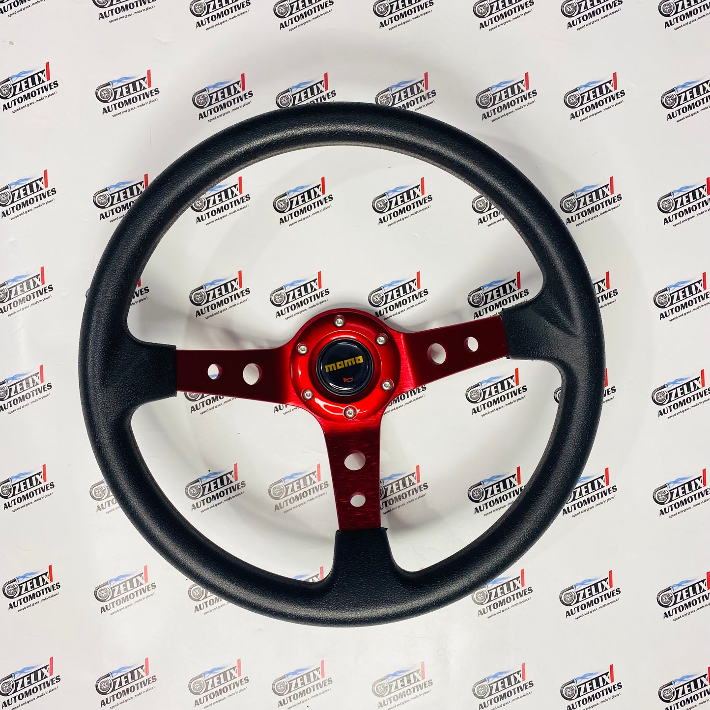MOMO Deep Dish 14-Inch Steering Wheel | Universal Racing Design in Multiple Colours