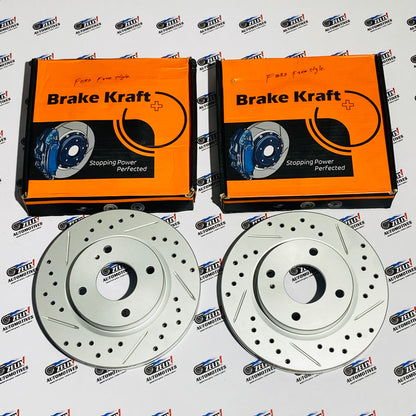 Brake Kraft Ventilated Disc Brake Set of-2 | Performance Disc Fits for | Ford Freestyle