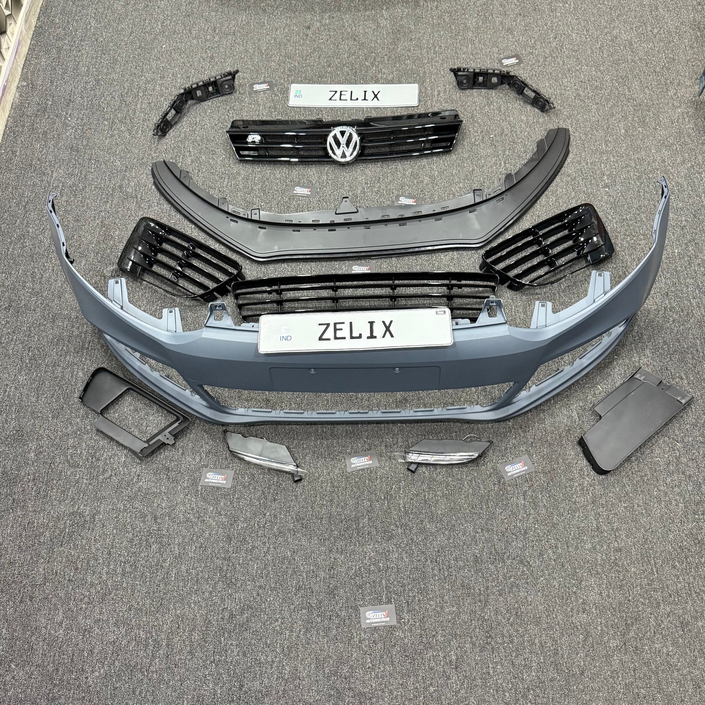Volkswagen R-Line Front Bumper Kit with DRL Lights | Sporty Front Lip Upgrade