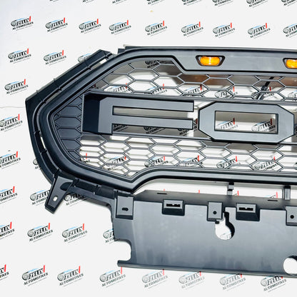 Ford EcoSport Front Grille with DRL Lights | Aftermarket Premium Matt Black ABS Built