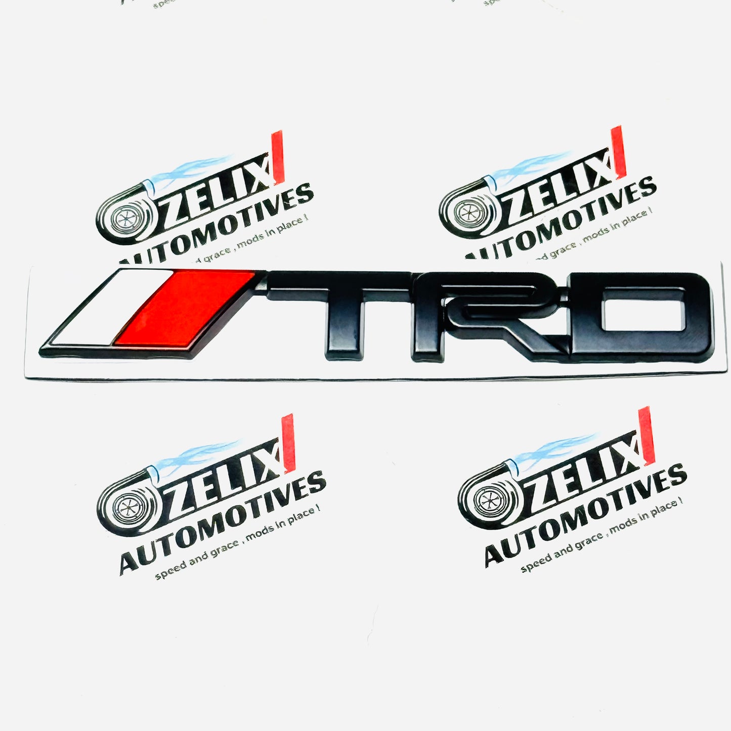 Toyota TRD Metal Emblem Sticker | Premium Silver and Red Finish