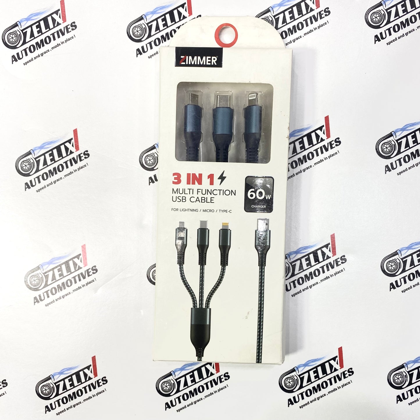 3-in-1 Fast Charging Cable with Multiple Connectors