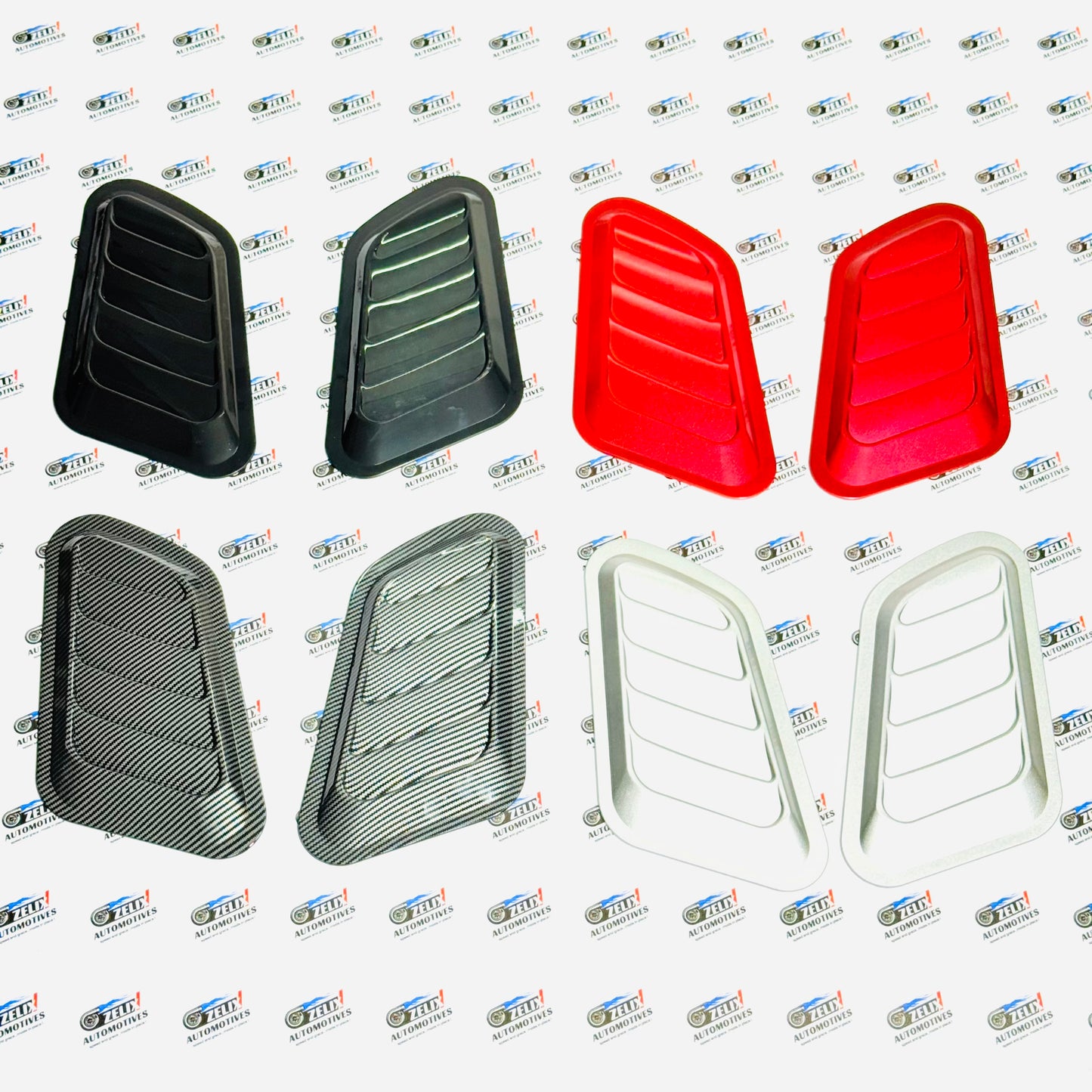 Universal  Hood Scoop Set of-2 | Sporty Aftermarket in Black And Carbon Finish