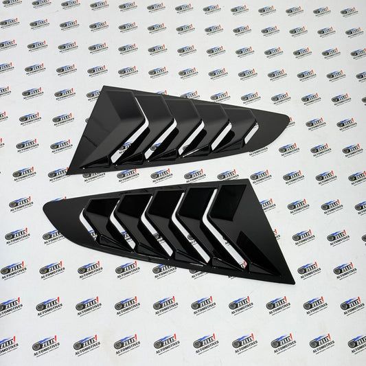 Mustang Window Louvers | Premium Design in Glossy Black Finish Compatible with 2015+ Models