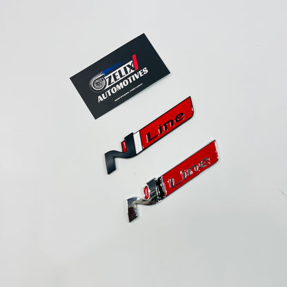 N Line Metal Emblem Badge | Universal Aftermarket Monogram Sticker
