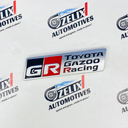 GR Steering Metal Sticker (Long) | Universal Car Emblem Badge