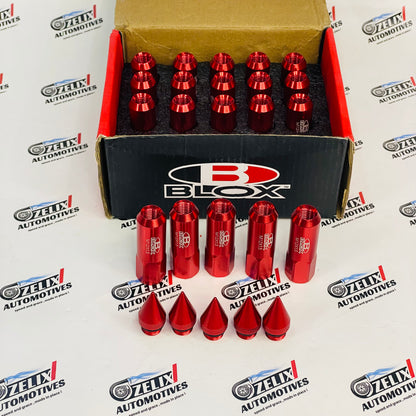 Red  Blox Extended Aluminum Racing Wheel Lug Nuts Universal fit .