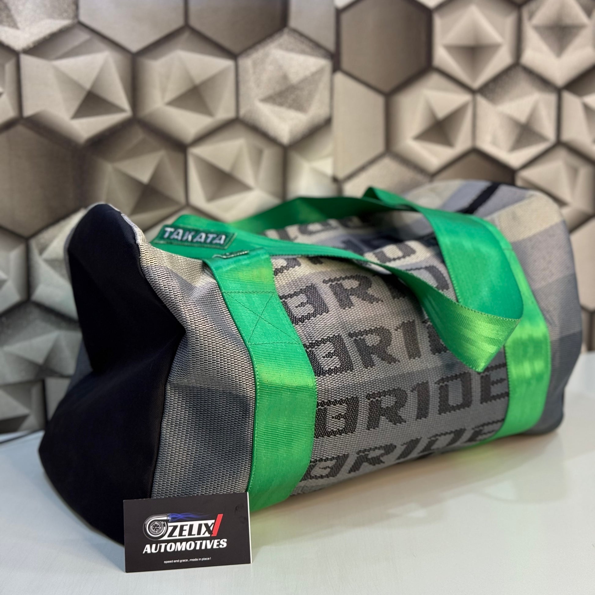  Racing Gym Duffle Bag with TAKATA green straps