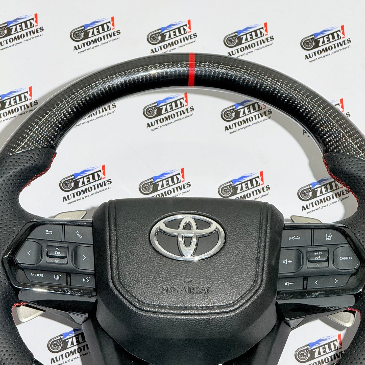 Toyota Fortuner Steering Wheel  GR Sport Style | Aftermarket Carbon Fiber Finish