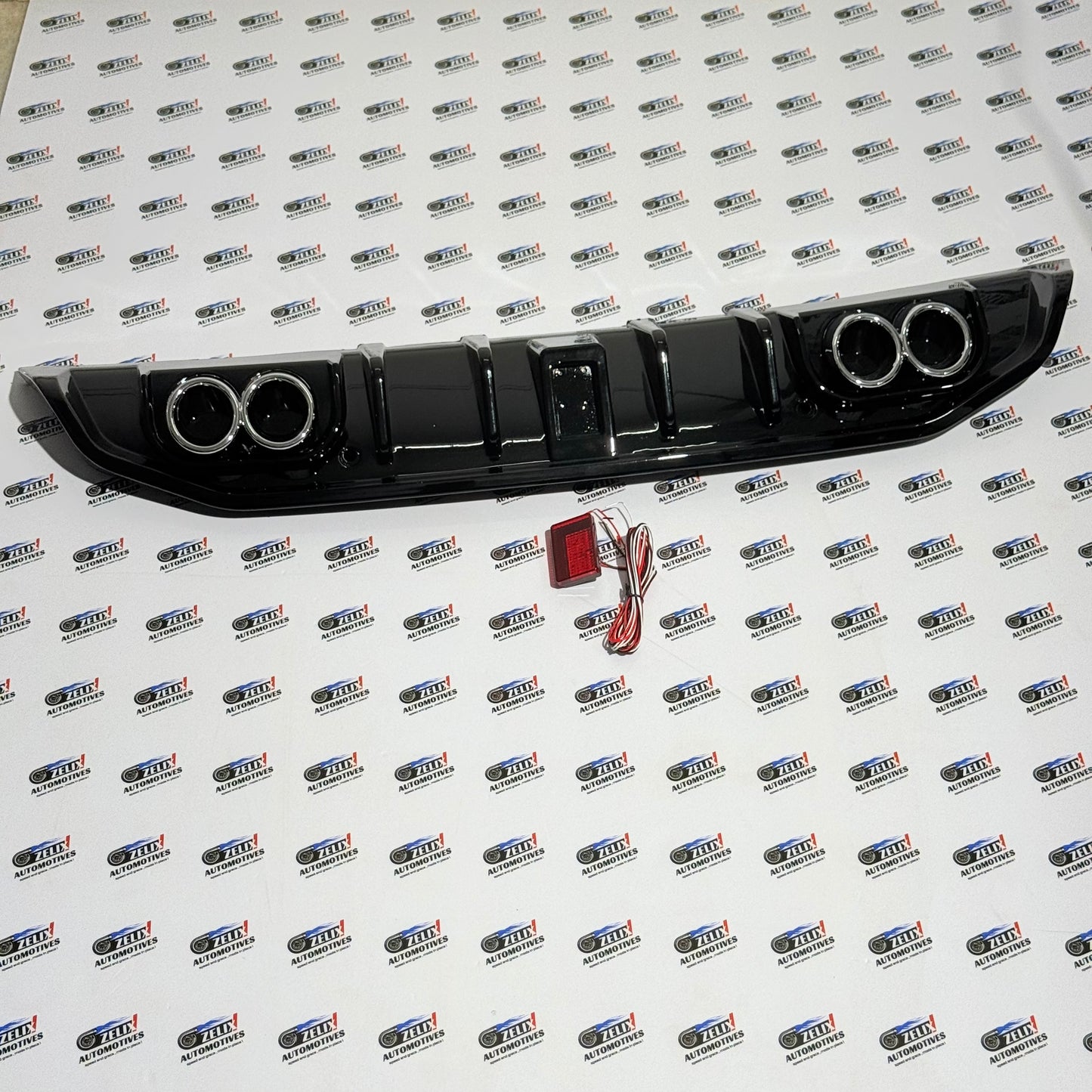 Hyundai Verna (2021–Onwards) F1-Style Rear Diffuser With LED | Aftermarket ABS