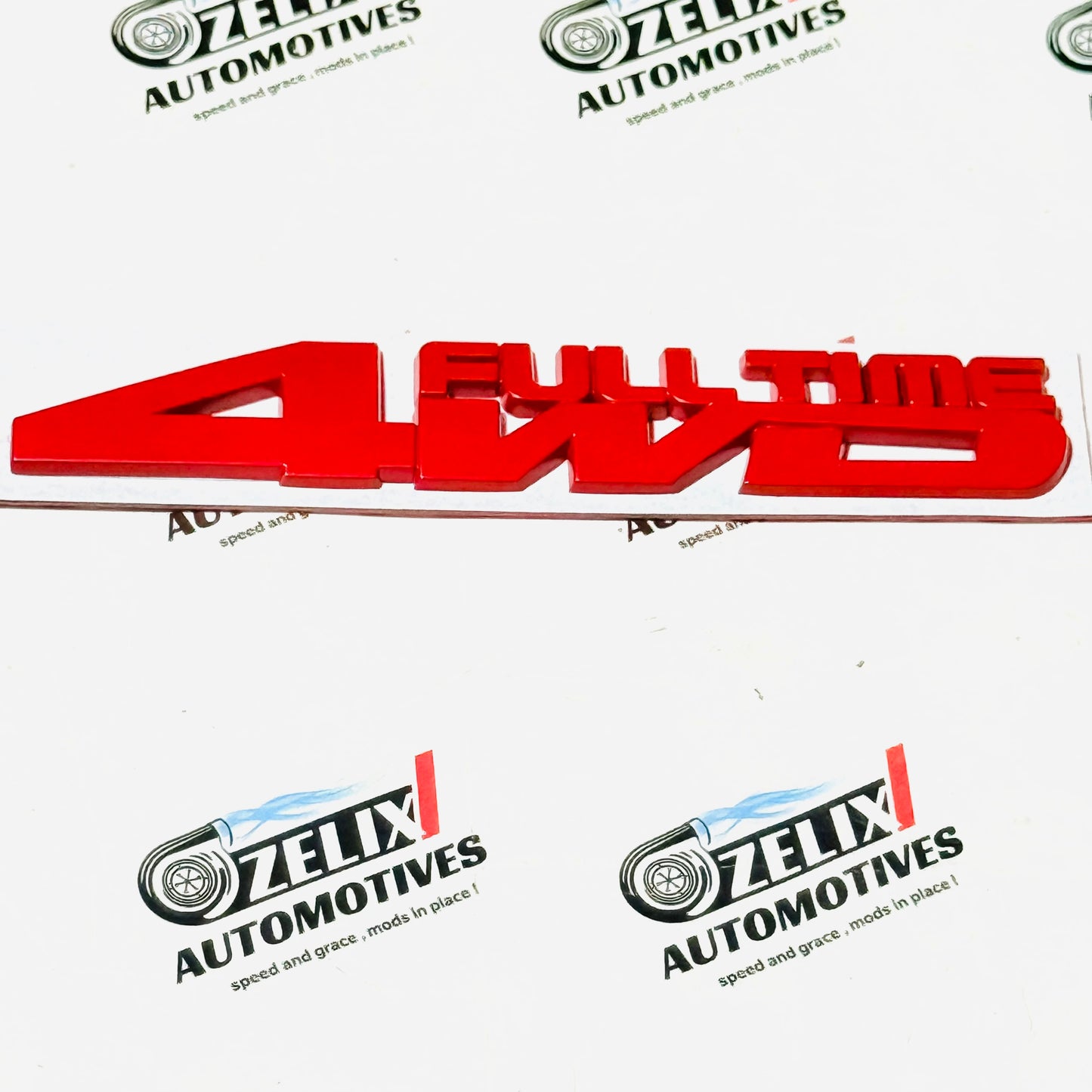 FULL TIME 4WD 3D Metal Sticker | Universal Aftermarket Car Emblem Badge