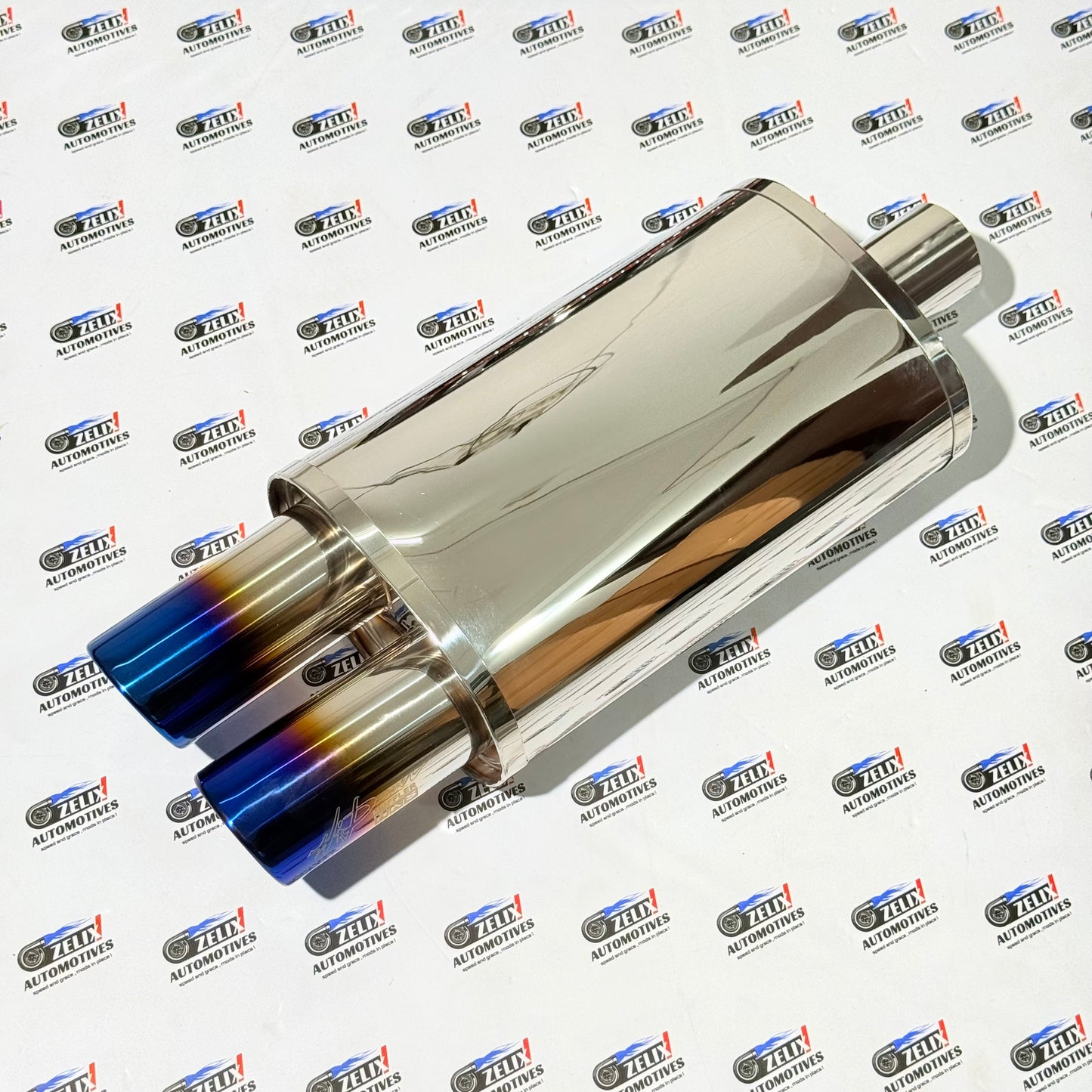 HKS  Dual Tip Exhaust Muffler | Aftermarket Burnt Finish | Universal Fit