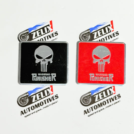Warzone Punisher Car Exterior Stickers | Premium Metal Finish Black/Red Color Options