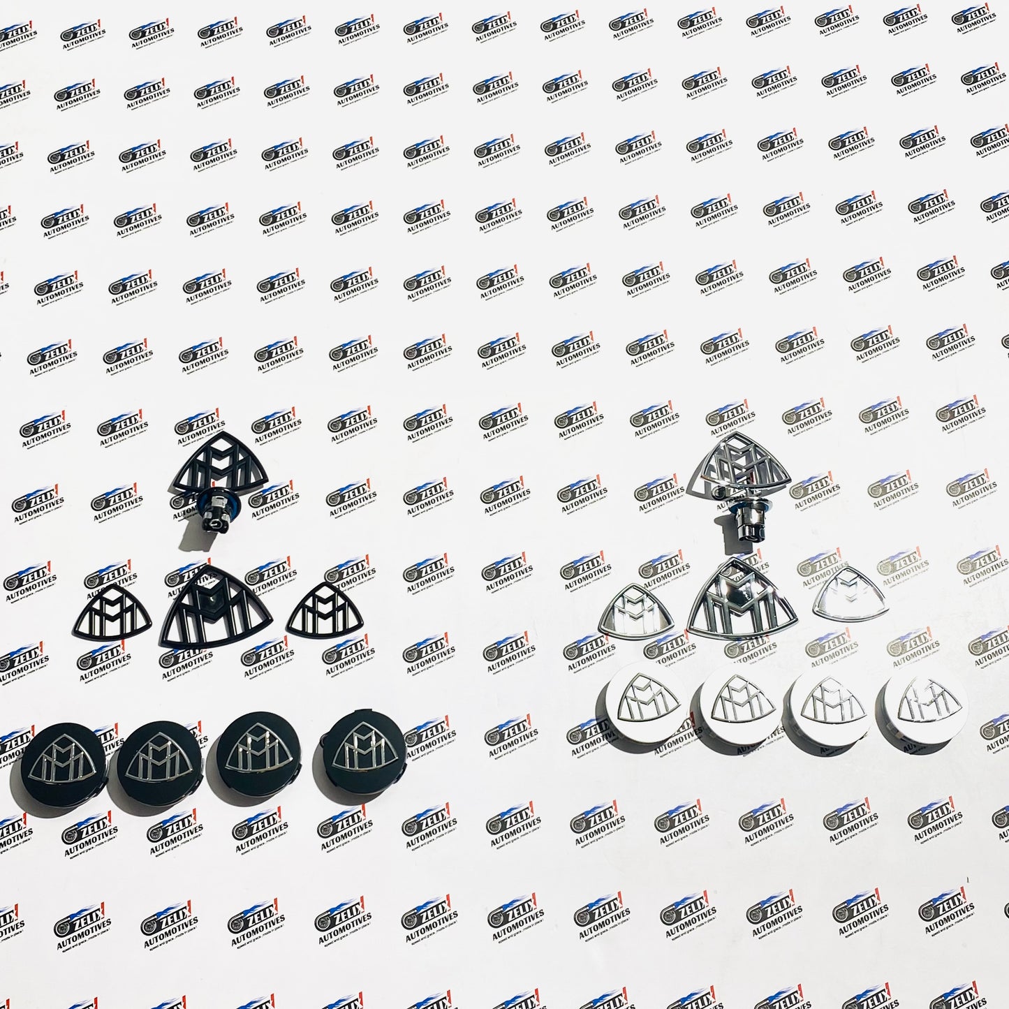 Mercedes-Maybach Complete Emblem Kit | Wheel Caps, Hood Logo & Fender Badges