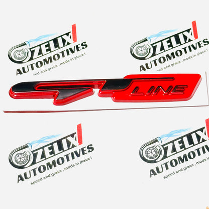 GT Line 3D Metal Sticker | Universal Aftermarket Car Emblem Badge