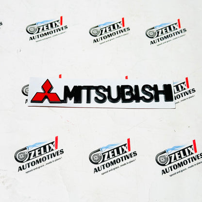 Mitsubishi Logo Sticker | Black and  Chrome Finish