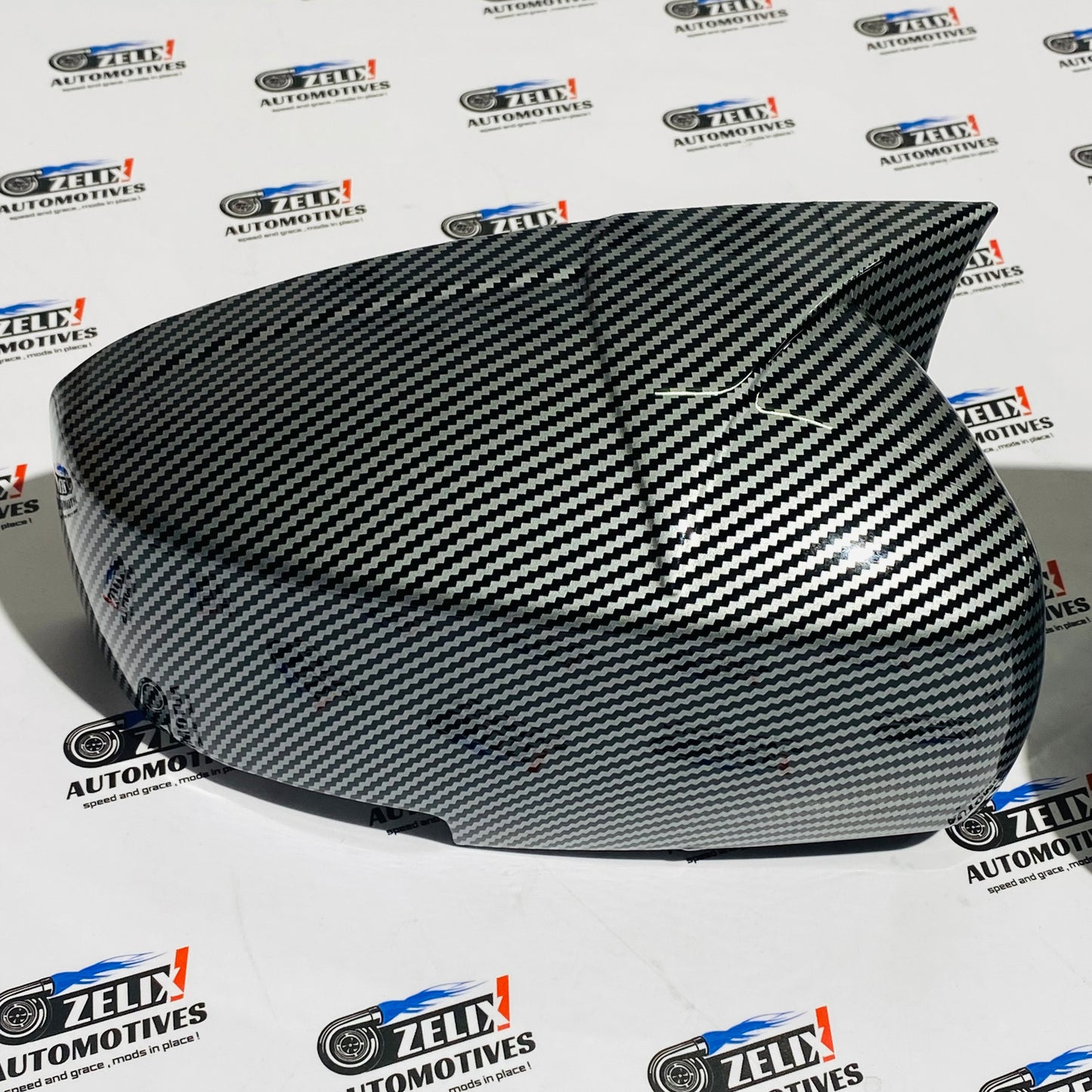 Grand Vitara and Toyota Hyryder Batman Style Mirror Covers | Aftermarket Glossy Black/Carbon Finish