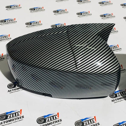 Grand Vitara and Toyota Hyryder Batman Style Mirror Covers | Aftermarket Glossy Black/Carbon Finish