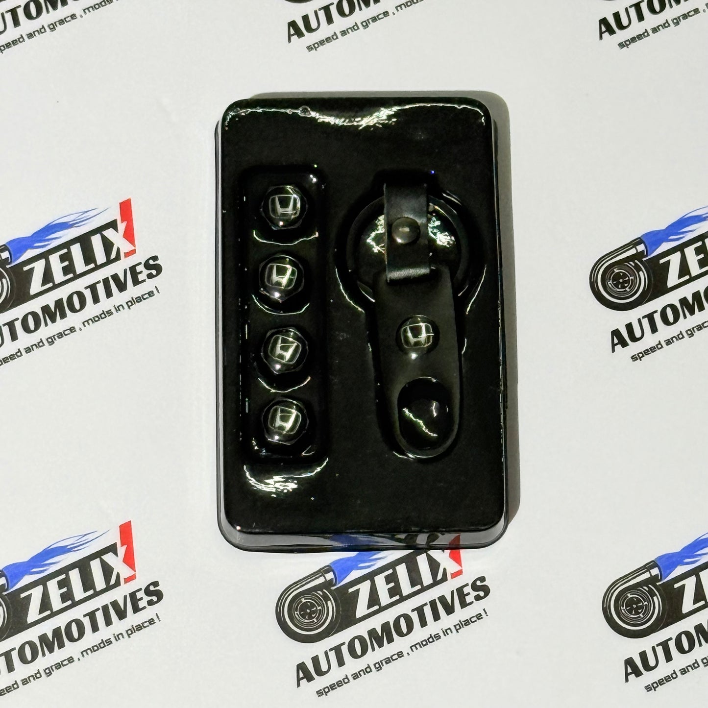 Air Valve Caps Set of 4 with Keychain | Brand Logo Design