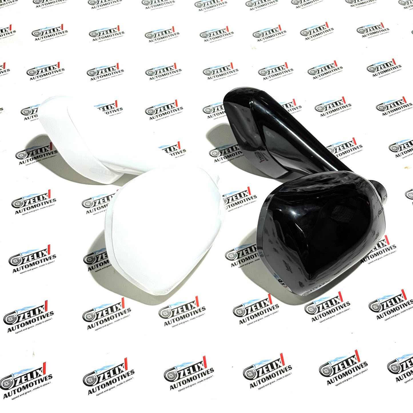 Toyota Fortuner Wide-Angle Side Mirrors | Gloss Black and White Fits For Old Models