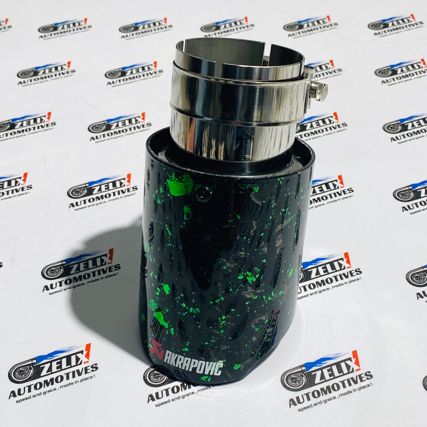 Akrapovic  Single Exhaust Tip Forged Carbon Finish | 64–67mm Inlet