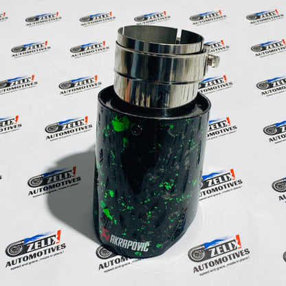 Akrapovic  Single Exhaust Tip Forged Carbon Finish | 64–67mm Inlet