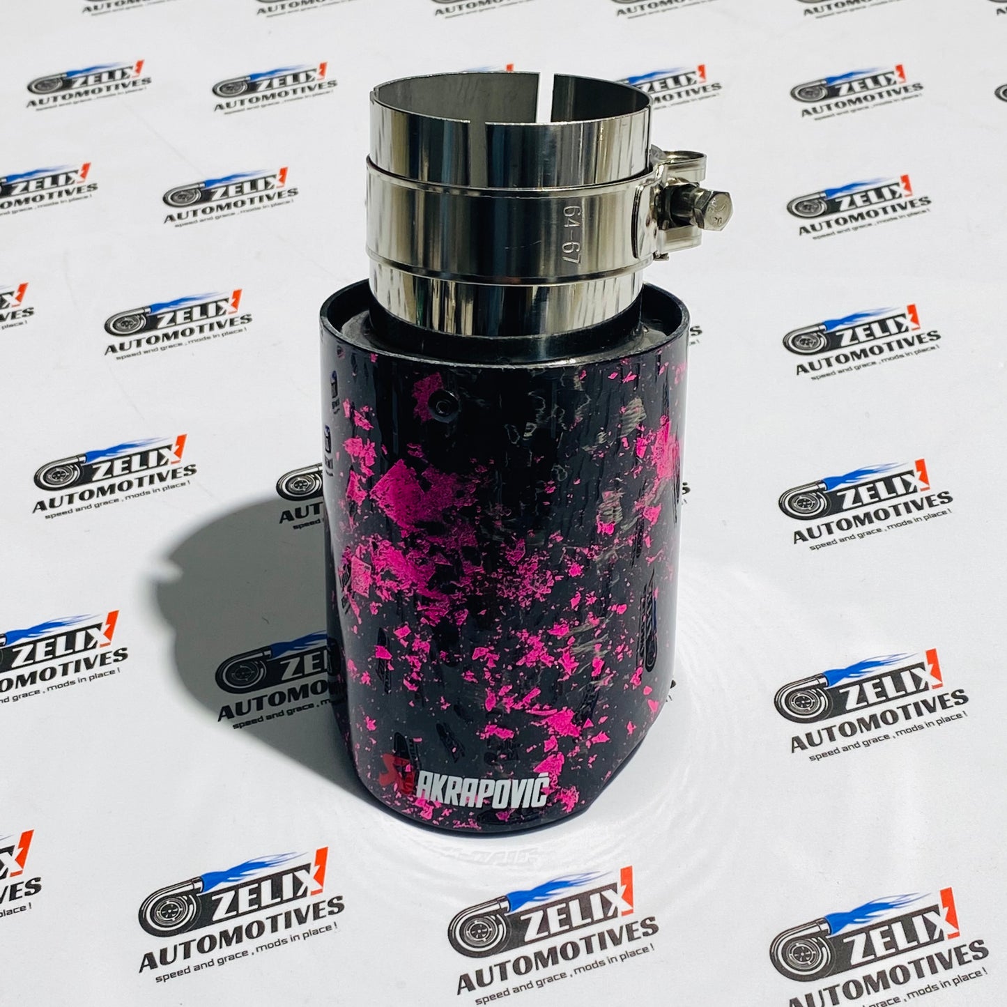 Akrapovic  Single Exhaust Tip Forged Carbon Finish | 64–67mm Inlet