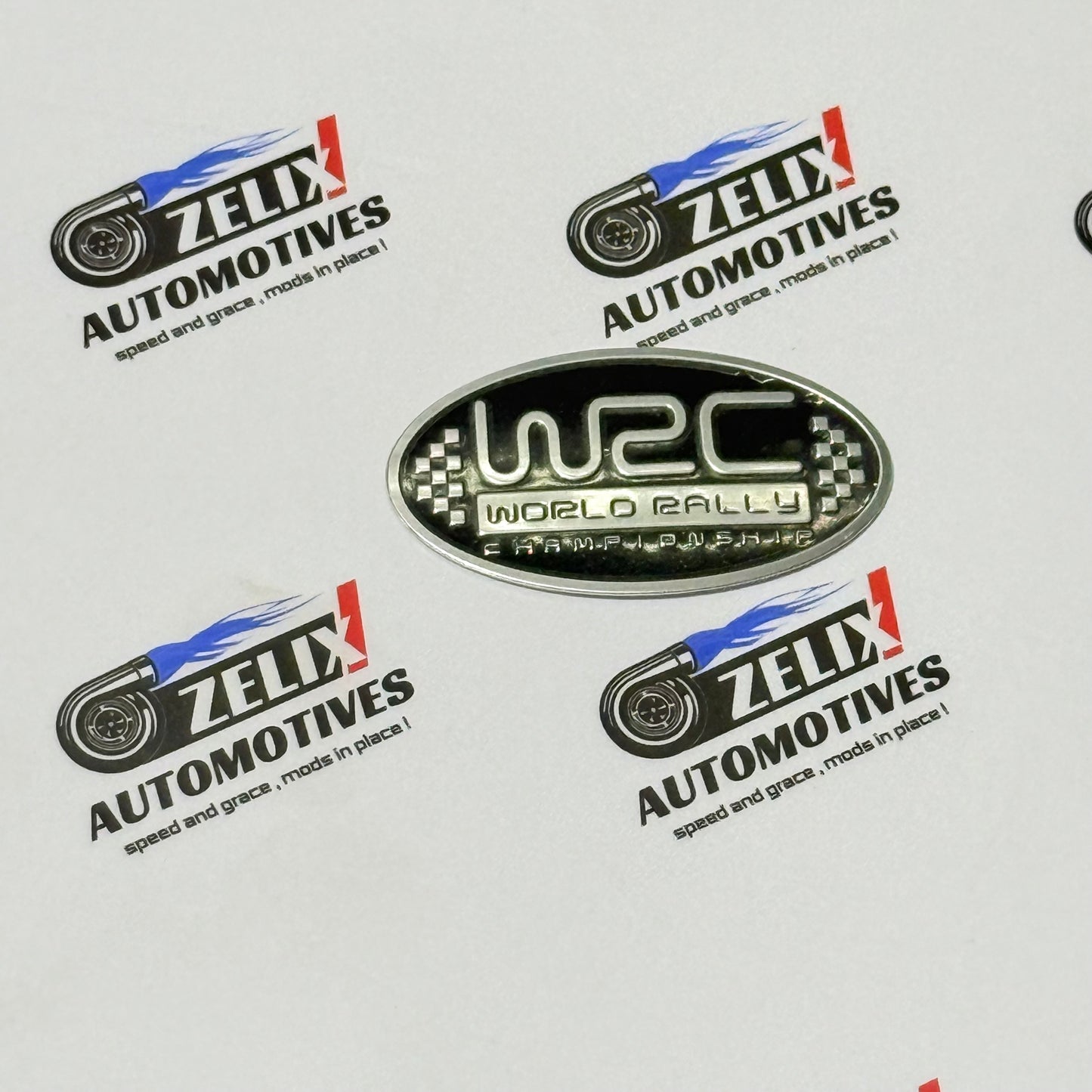 WRC Stickers Two Design Shapes for Custom Placement | Black and Red Colour Options