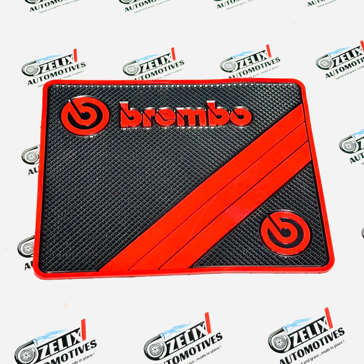 Brembo Anti-Slip Car Dashboard Mat | Premium Grip Pad with Sporty Design