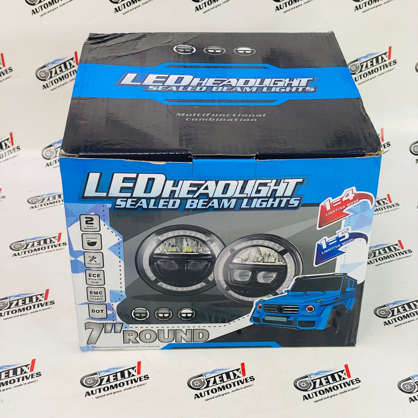 Wrangler-Styled LED Headlight Kit with DRL for Mahindra Thar (2020+) - Aftermarket LED (210W)