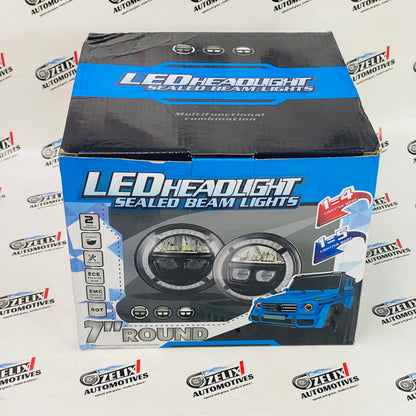 Wrangler-Styled LED Headlight Kit with DRL for Mahindra Thar (2020+) - Aftermarket LED (210W)