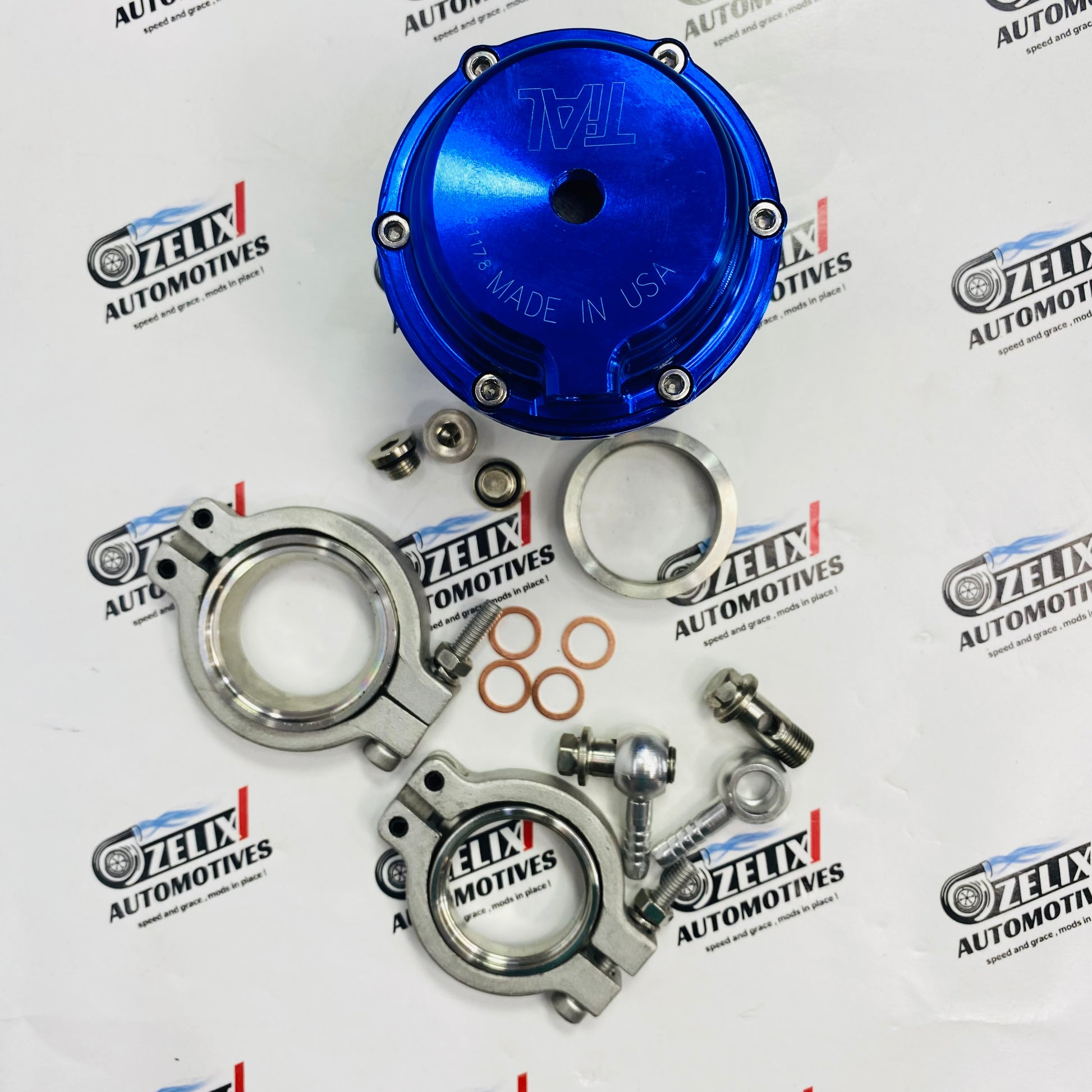 Blow-Off Valve in Blue Anodized Finish with Stainless-Steel Body