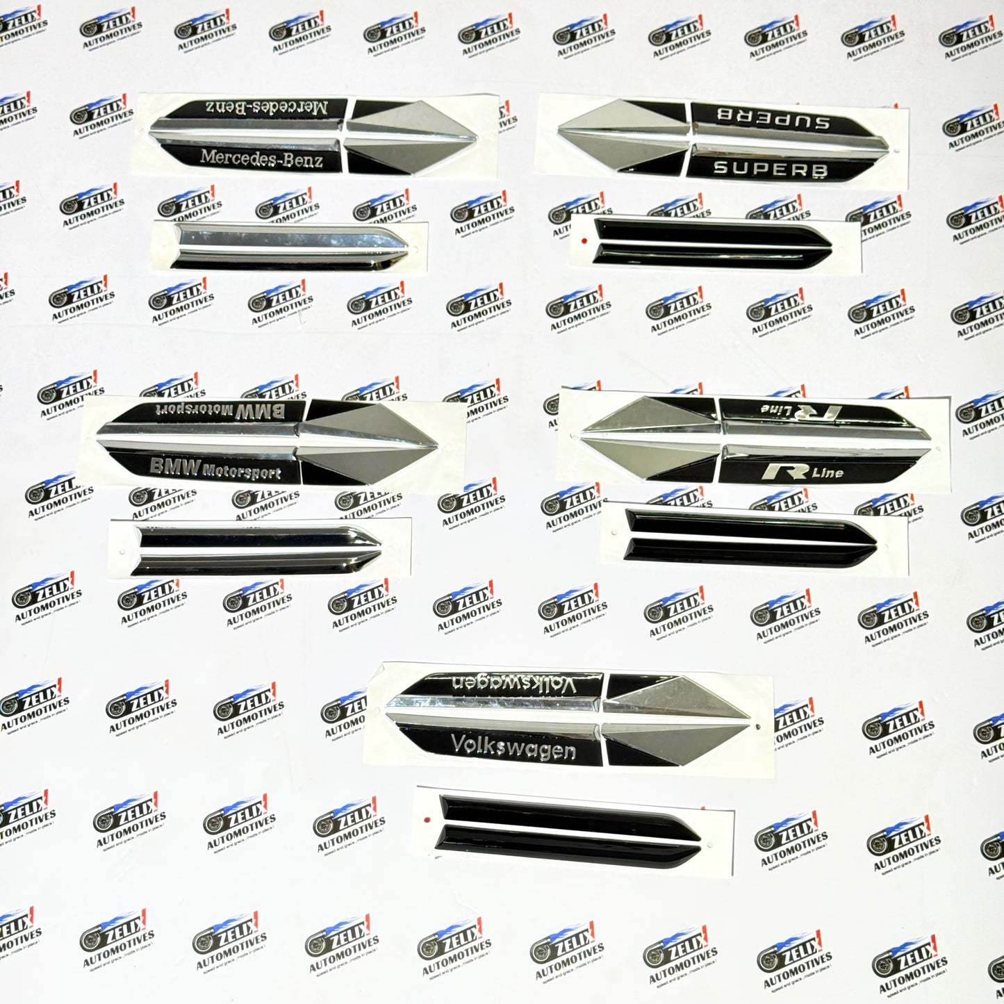 Fender Emblems Kit | Extra Design Side Badges (Set of 2) Compatible with VAG Cars