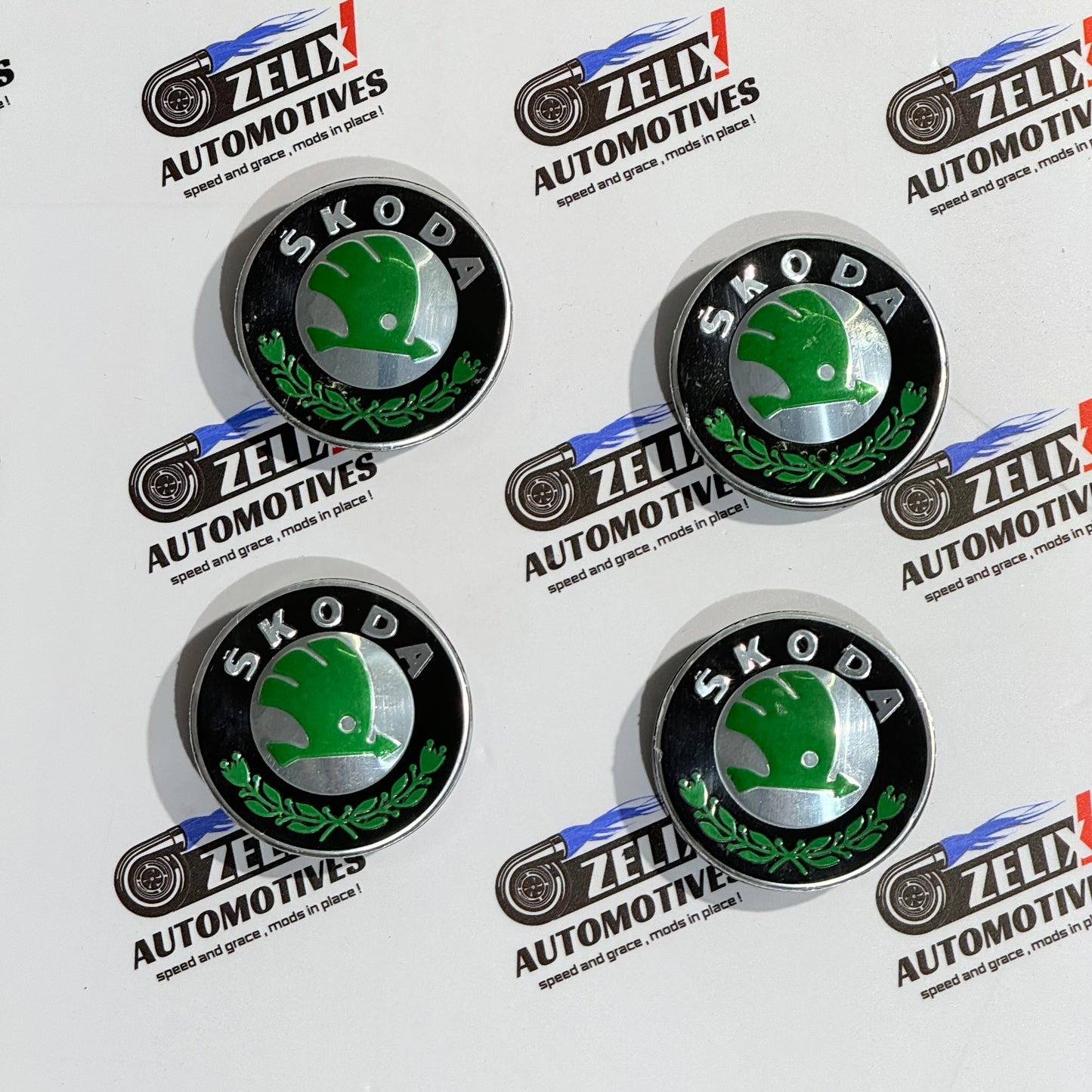 Skoda OEM-Style Wheel Caps Set of 4 | Premium Two Colour Options