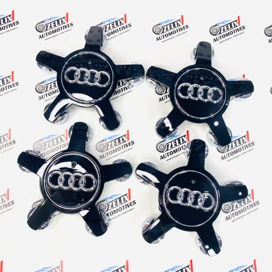 Aftermarket Audi star wheel center caps in Black Color 