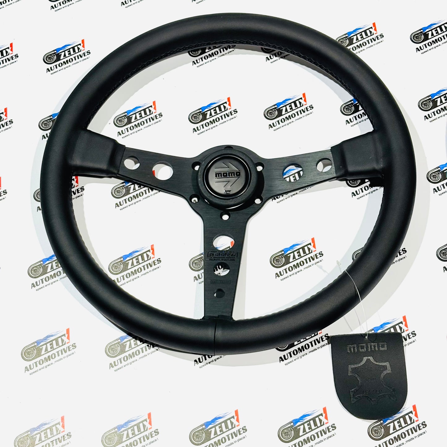 MOMO PROTOTIPO-Black Edition Flat Steering Wheel | Aftermarket JDM-style (Leather/Alcantara Finish)
